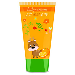 Baby cream tube with kids design