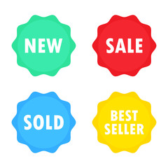 Sale product label set vector isolated