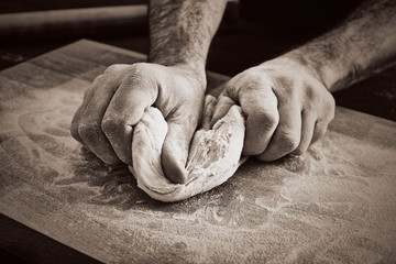 Making handmade pasta