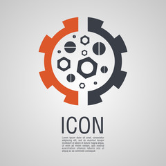 Vector icons in the form of nuts and bolts  gear wheel.