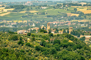 Fototapeta na wymiar Torgiano (Umbria) view from Bettona