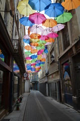 Fototapeta na wymiar Umbrellas in a Beziers street