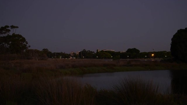 Perth City bei Nacht, Harrison Island, Westautralien, Australien