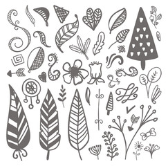  set of hand-drawn vector decorative elements Wedding, marriage,