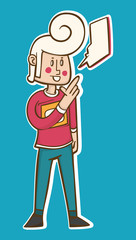 cartoon men guy in poses