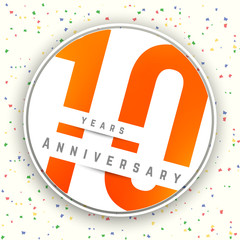Ten years anniversary banner. 10th anniversary logo.
