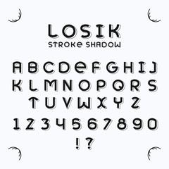 Losik stroke shadow font.