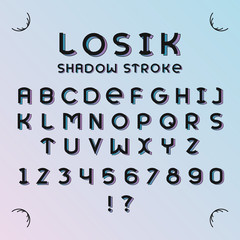 Obraz premium Losik shadow stroke font.