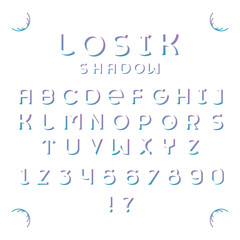 Losik gradient shadow font.