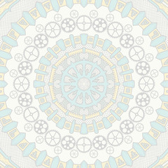 Banner with steampunk design elements. Steam mechanic elements. Steampunk ornament background. Vector illustration.