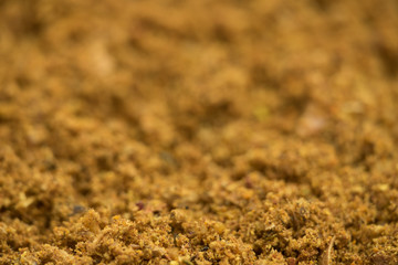 Bio organic ras el hanout spice macro with selective focus
