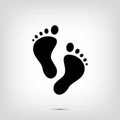 Fototapeta na wymiar Footprint vector icon isolated on white background. Foot print icon. Black silhouette of footprint.