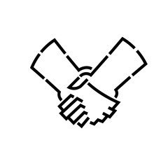 handshakes stencil logo, isolated vector design art
