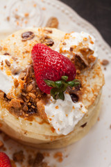 Fluffy Chocolate Chip Pancakes macro shot