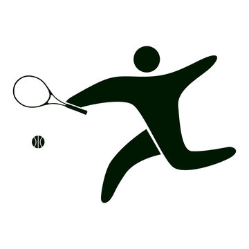 Isolated tennis icon on white background. Olympic games.