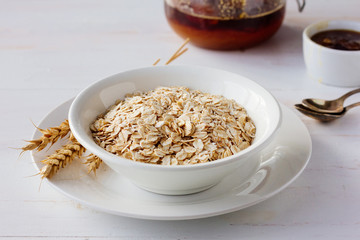 Bowl with oatmeal and wheatears