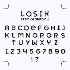 Losik stroke shadow font.