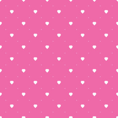 Fototapeta premium Abstract Seamless White Hearts on Purple Pattern - Valentine's Day Card or Background Vector Design