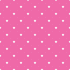 Abstract Seamless White Hearts on Purple Pattern - Valentine's Day Card or Background Vector Design