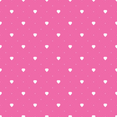 Abstract Seamless White Hearts on Purple Pattern - Valentine's Day Card or Background Vector Design