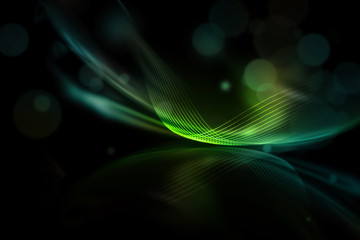 Green light wave mesh abstract background