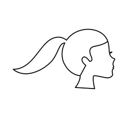 young woman avatar character vector illustration design