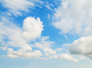 blue sky with cumulus clouds