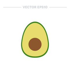 avocado icon. flat. vector illustration