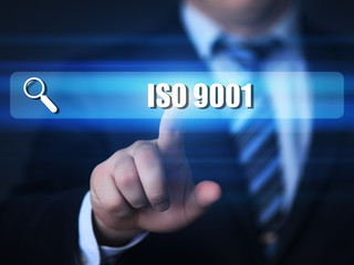 iso 9001, quality management, standards, certification, business, technology and internet concept. text in search bar