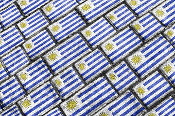 Uruguay Flag Urban Grunge Pattern