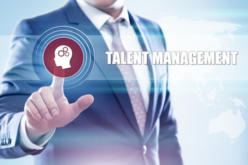 business, technology, internet concept.  talent management on virtual screen