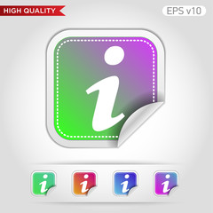 Colored icon or button of info symbol with background