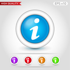 Colored icon or button of info symbol with background