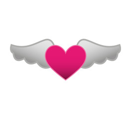 game heart with wings isolated icon vector illustration design