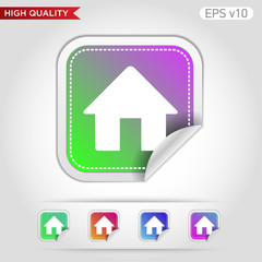 Colored icon or button of info symbol with background