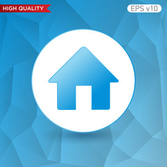 Colored icon or button of home or house symbol with background