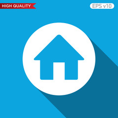 Obraz premium Colored icon or button of home or house symbol with background