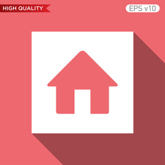 Colored icon or button of home or house symbol with background