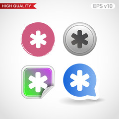 Obraz premium Colored icon or button of emergency symbol with background