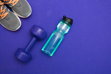 Workout essentials sport and healthy life concept