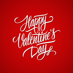 Happy Valentine's Day calligraphic lettering design card template. Creative typography for holiday greetings. Vector illustration.