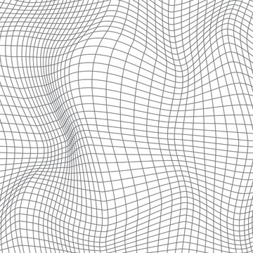 Black waves lines, abstraction composition, volume surface, vector design background