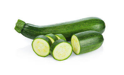 green zucchini vegetables isolated on white back ground
