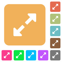 Resize full rounded square flat icons