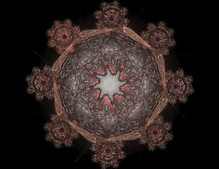 Fototapeta premium Lacy colorful clockwork pattern. Digital fractal art design. Abs