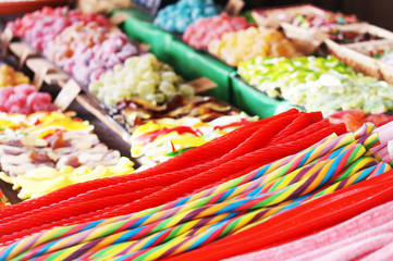 Many colored candy,