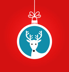 Christmas ball with reindeer