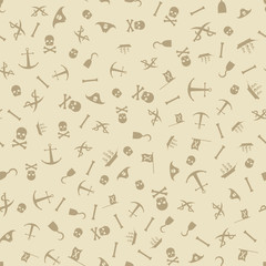 Fototapeta na wymiar Pirate Seamless Pattern Background