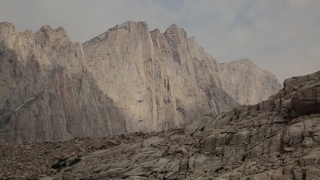 Time lapse of sunlight and clouds passing over the side of Mount Whitney in California's Eastern Sierra Nevada