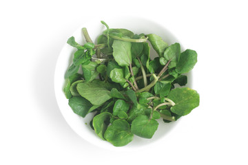 Fresh Watercress Leaves into a bowl